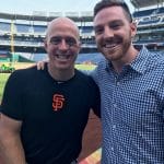 Baseball and business E-term, Erik Kratz, catcher for the San Francisco Giants and EMS dad, and Justin King, high school principal