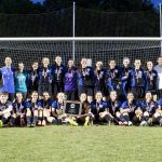 Girls varsity soccer state championship team, 2015