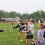 EMES annual Field Day with eight grade and a few high school helpers. 