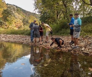 Environmental science students exploring the North Fork. Photo by Steven Johnson.