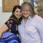 Librarian Julianne Ross with Diana Berkshire.