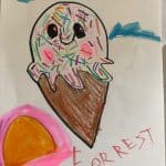 Kindergartener, Forrest Gascho, created this bookmark using an online drawning tutorial.