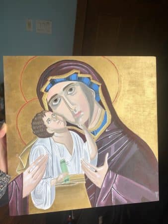 Fiona Mitchell '22 painted this replica of an Eastern Orthodox icon for a spring 2020 Honors Global Christianity class