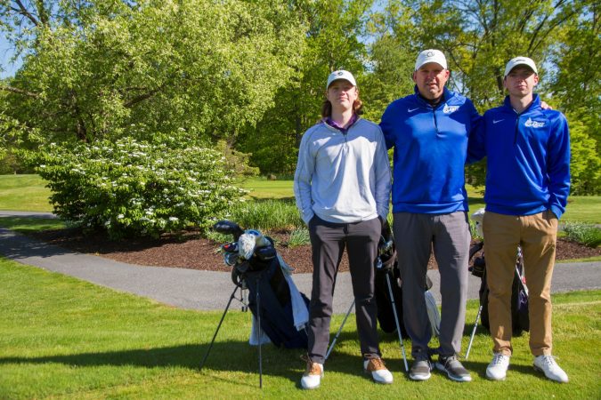 Ryan Slonaker '24, golf coach Chris Slonaker, Meade Slonaker '20. Photo by Jack Zhao '20