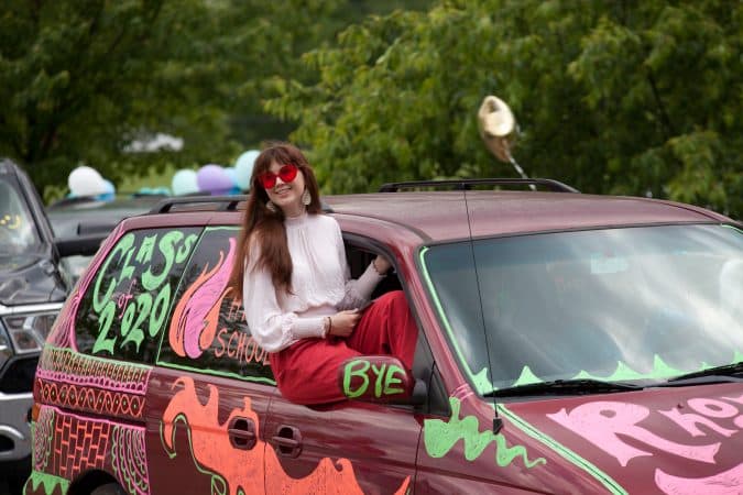 Afton Rhodes-Lehman '20, senior parade