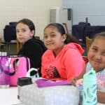 Boys and Girls Club students on a lunch break