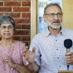 Keith and Ellen Helmuth at the 40th Anniversary Celebration of the Woodstock Farm Market Cooperative, 2013.