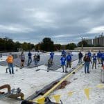 Volunteers at the solar barn raising fall 2019