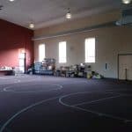 The Capital Christian Fellowship gymnasium doubles as food pantry.