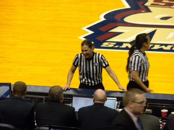 Sue Blauch '82 worked the Final Four in 2011 for the women's Division I NCAA tournament. Courtesy photo