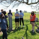 Sarah Bixler at the Lincoln Homestead at the Lincoln Cemetery, E-term 2021