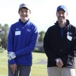 Paul Leaman, head of school, likes to hang out at the third hole to chat with all participants. He brings a student along to help him out with his swing. This year, golf team member Wesley Graves '25, helped him out in the morning.