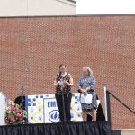 Jessica Seibert shares a prayer during 5th grade graduation 2021