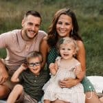 Justin '06 and Sarah (Beck) Weirich with their two children, Levi and Violet. 