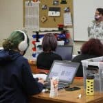 Kevin Carini teaching Robotics II class