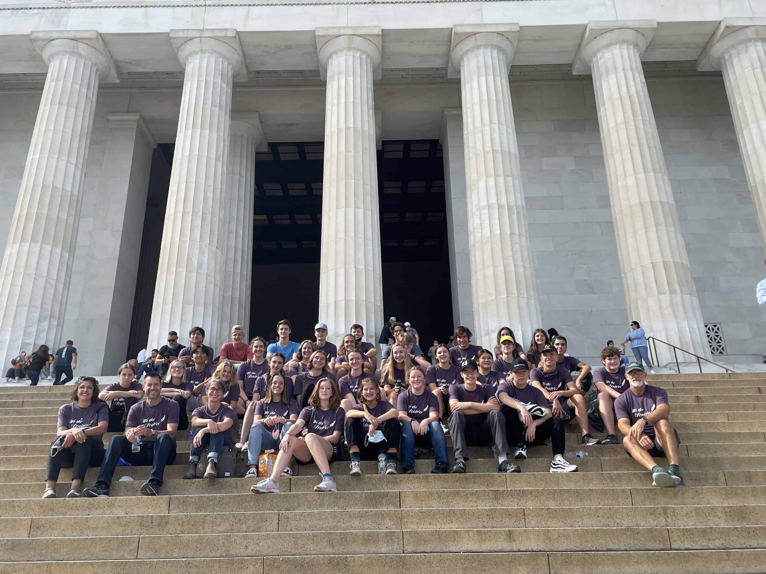 Class of '22 at the Lincoln Memorial. Photo by Jennifer Young