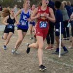 Erin Loker (back in black), 2021 VISAA cross country state meet