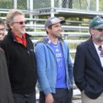 Left to right, Caleb Schrock-Hurst '14, Luke Schrock-Hurst '78, Lucas Schrock-Hurst '08 and Mike Hurst '80. Counting all the games the EMHS games that brothers Luke and Mike played, as well as their younger brothers Steve '89 and James '90, and nephew Justin '97, and Luke's sons Caleb and Lucas, they estimate that the Hurst family payed in about 300 of the 1,000 games. 