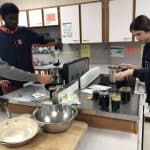 Making grape jelly with local grapes in the fall of '22 local food class