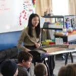 Guzheng demonstration in elementary music class