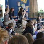 Guzheng demonstration in elementary music class