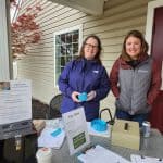 Erin Kennedy Hess, advancement assistant, with hospitality co-chair Kelsey Swartzentruber 