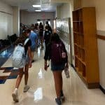 Students in the lower hallway