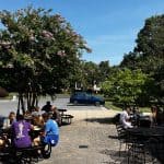 Lunch and social time outside is a favorite "period" of the day.