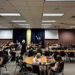 Elementary lunch - also where they meet for Gathering until the Gathering Space is complete.