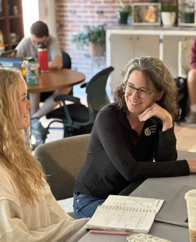 College Counselor Jodi Hertzler meets with a student.