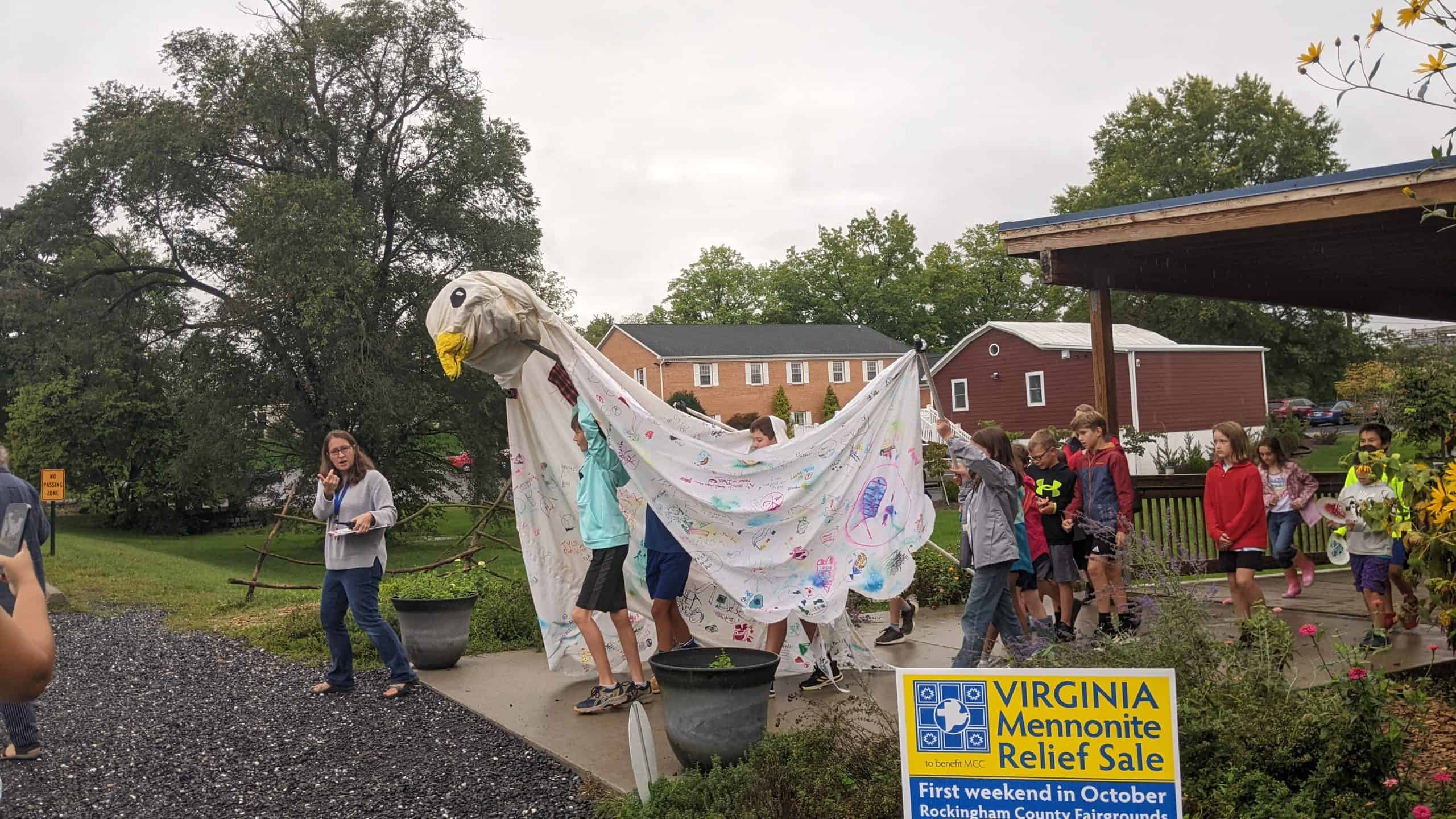 Flying the peace dove around campus