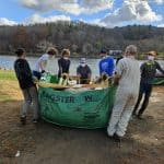 students, staff, and parent volunteers working together